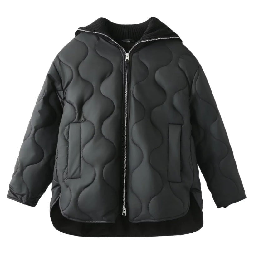 Women Cotton Qulited Padded Bomber Jacket - SELFTRITSS   