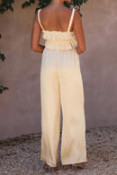 Ruffled Sleeveless Top and Wide Leg Pants Set - SELFTRITSS   