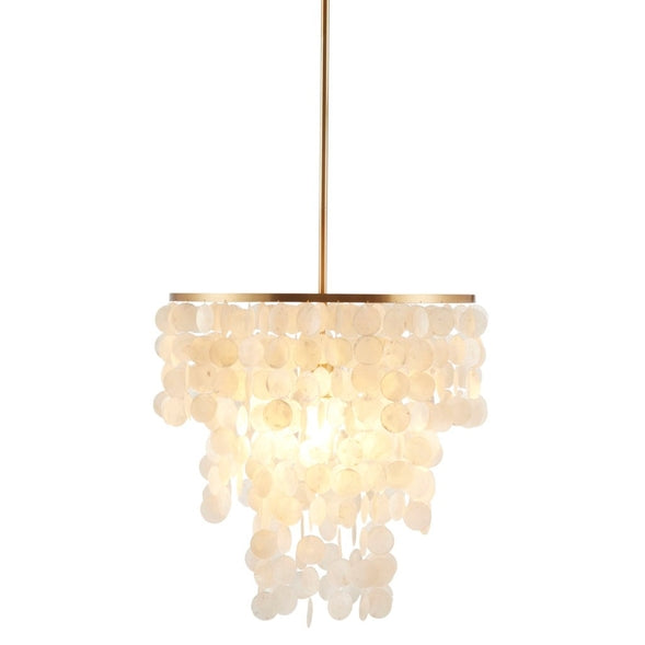 1-Light Shell Drape Elegant Chandelier with Gold Base - SELFTRITSS