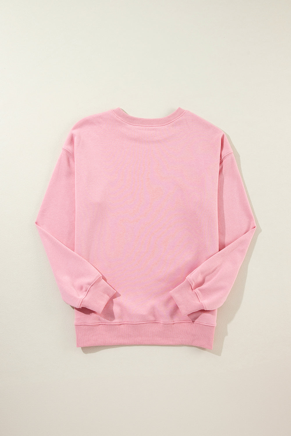 Pink Solid Classic Crewneck Pullover Sweatshirt
