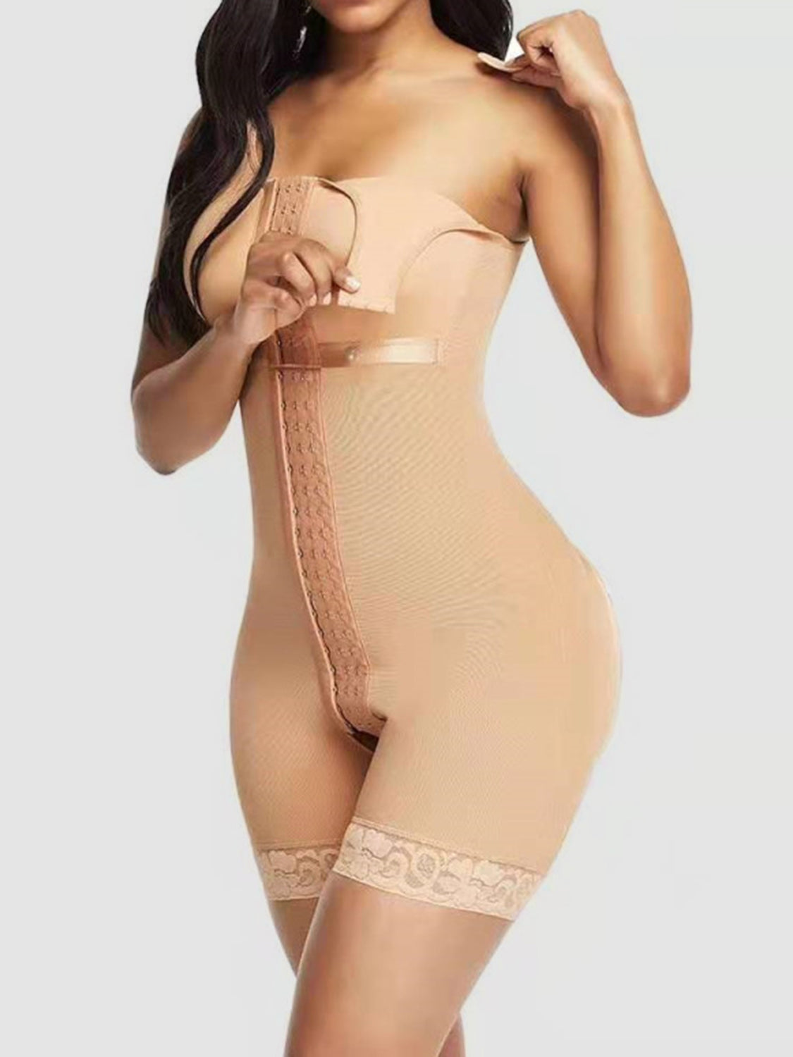 Full Size Lace Detail Wide Strap Shaping Romper - SELFTRITSS