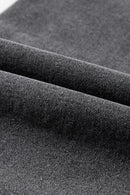 Black Raw Edge Side Slits Buttoned Midi Denim Skirt - SELFTRITSS