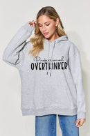 Simply Love Full Size PROFESSIONAL OVERTHINKER Graphic Drawstring Long Sleeve Hoodie - SELFTRITSS   