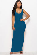 Scoop Neck Wide Strap Maxi Dress - SELFTRITSS