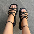 PU Leather Knot Cutout Sandals - SELFTRITSS   