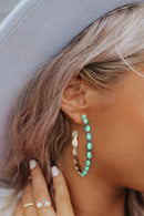 Sky Blue Gem Inlay Retro C-shape Earrings - SELFTRITSS   