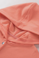 Orange Batwing Sleeve Pocketed Henley Hoodie - SELFTRITSS