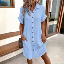 Summer Short Sleeve Shirt Loose Dress - SELFTRITSS   