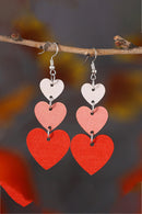 Red Valentines Day Heart Shape Tiered Dangle Earring - SELFTRITSS   