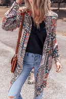 Multicolour Boho Mix Print Long Kimono - SELFTRITSS