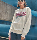 Pullover Sweatshirt Pink Letter Print - SELFTRITSS   