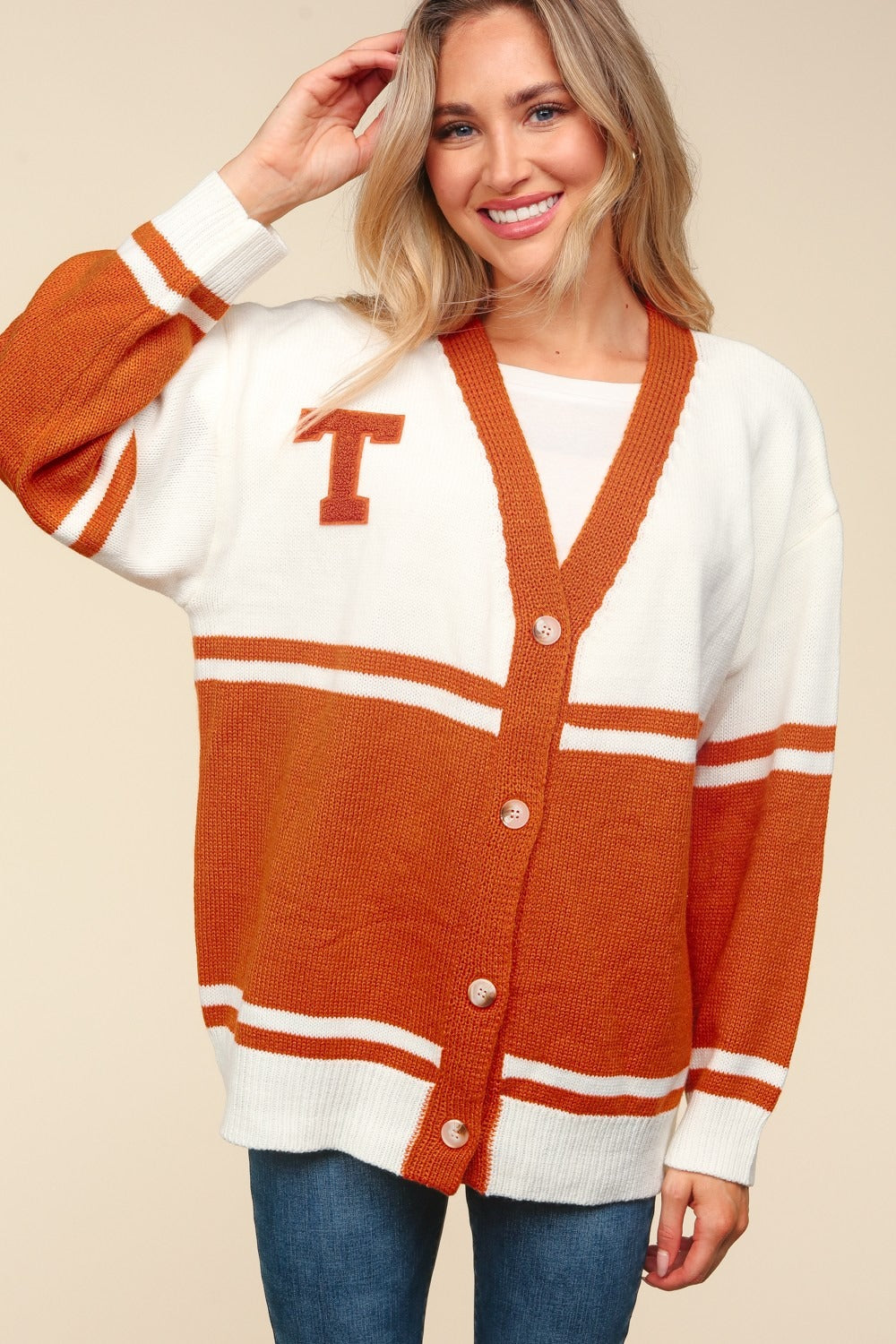 Soft Burnt Orange Fuzzy Plus size Cardigan