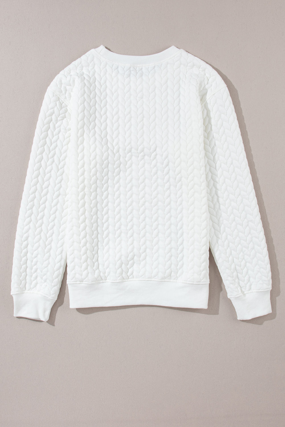 White XOXO Glitter Chenille Cable Knit Pullover Sweatshirt - SELFTRITSS