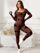 Scoop Neck Long Sleeve Active Jumpsuit - SELFTRITSS   