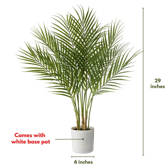 30" Artificial Palm Tree in White Pot - SELFTRITSS