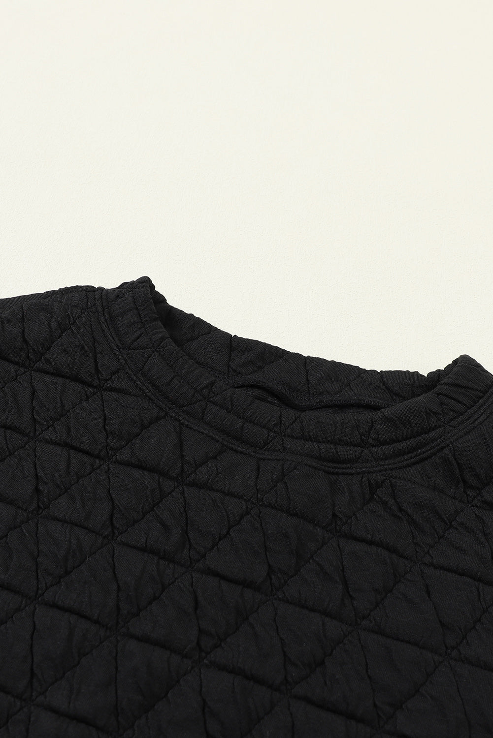 Black Solid Quilted Pullover and Pants Outfit - SELFTRITSS