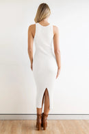 Slit Ribbed Round Neck Sleeveless Dress - SELFTRITSS