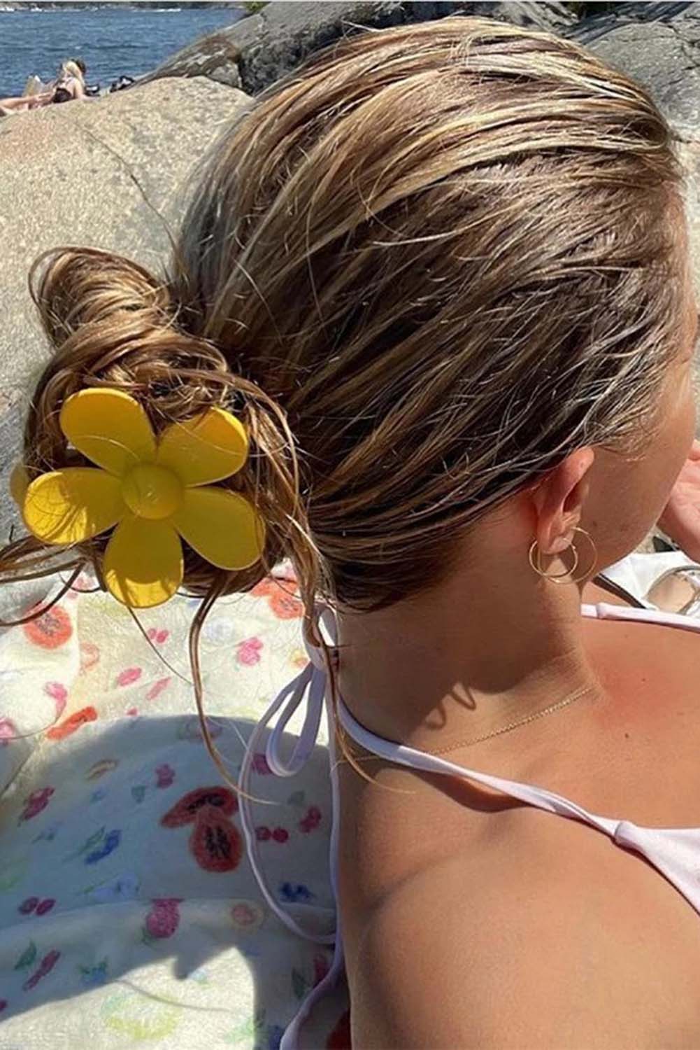 Yellow Flower Hair Claw Clip - SELFTRITSS