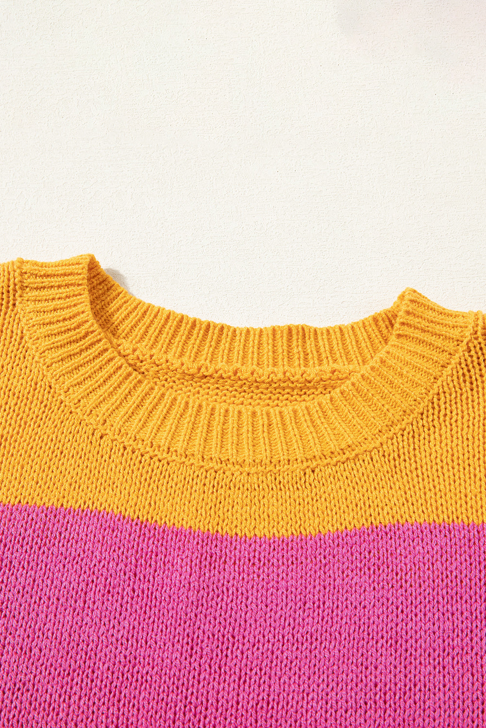 Orange Stripe Color Block Knitted T-shirt Sweater - SELFTRITSS   