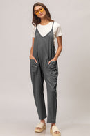 BiBi Washed Sleeveless Overalls with Front Pockets - SELFTRITSS   