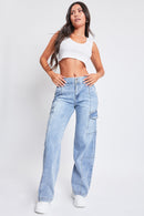 YMI Jeanswear High-Rise Straight Cargo Jeans - SELFTRITSS