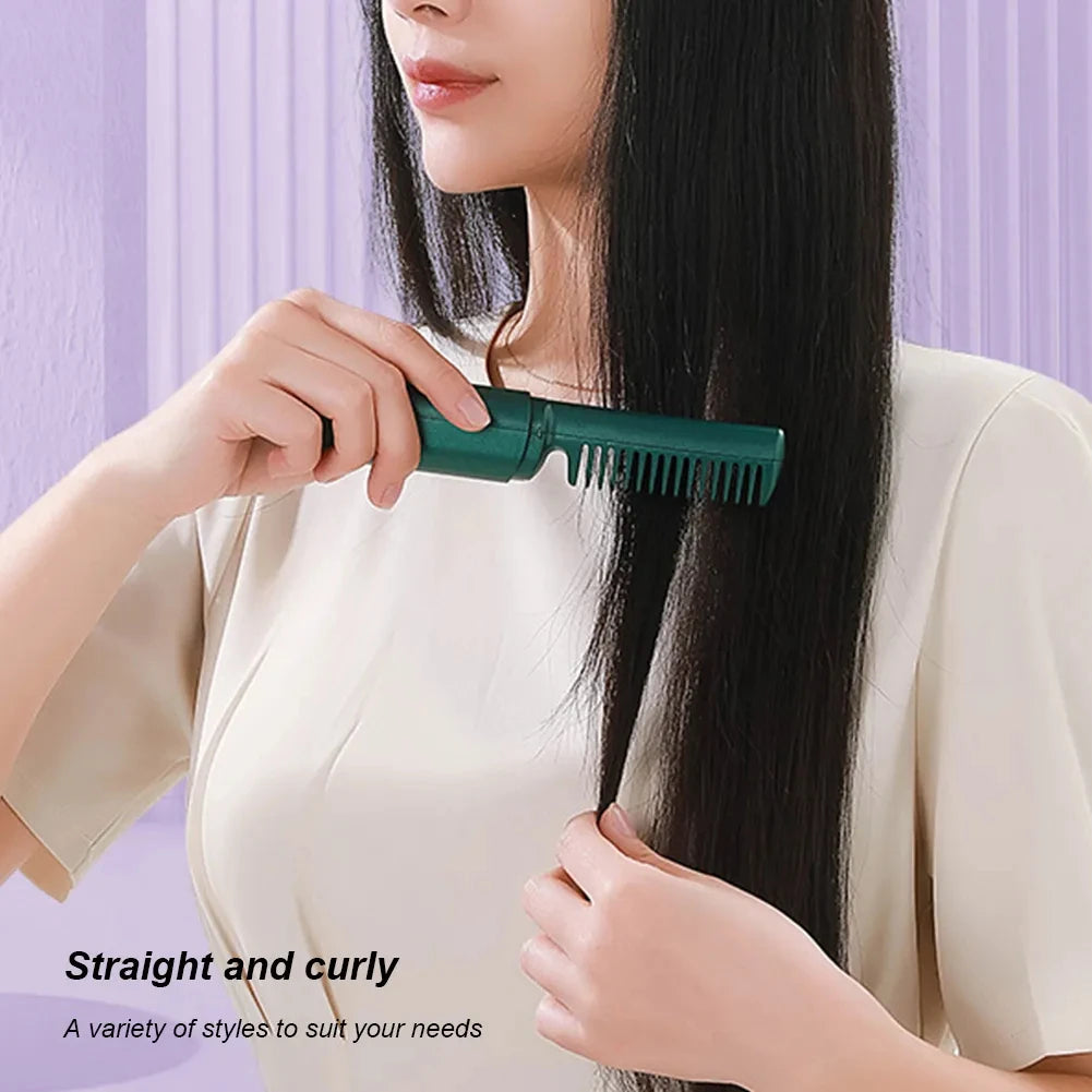Professional Wireless Hair Straightener Curler Comb Fast - SELFTRITSS