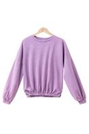 Wisteria Mineral Wash Drop Shoulder Casual Sweatshirt - SELFTRITSS