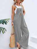 Full Size Wide Leg Overalls with Pockets - SELFTRITSS   