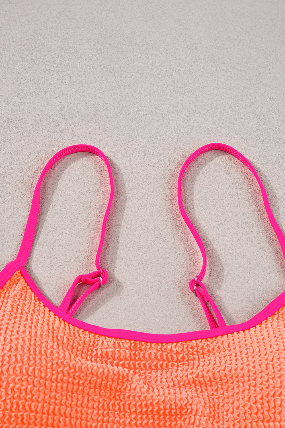 Grapefruit Orange Color Block High Waisted Sexy Bikini Set - SELFTRITSS   