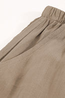 Khaki High Waist Pocketed Ruffle Shorts - SELFTRITSS