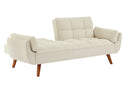 Cream 74.4 inch Foam Futon Sofa Bed