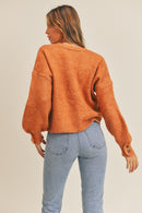 Women's Rusty Long Sleeve Button Cardigan