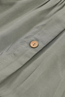 Green Plus Size Ruffle Tiered Split Neck Shirt - SELFTRITSS