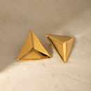 Stainless Steel 3D Triangle Earrings - SELFTRITSS   