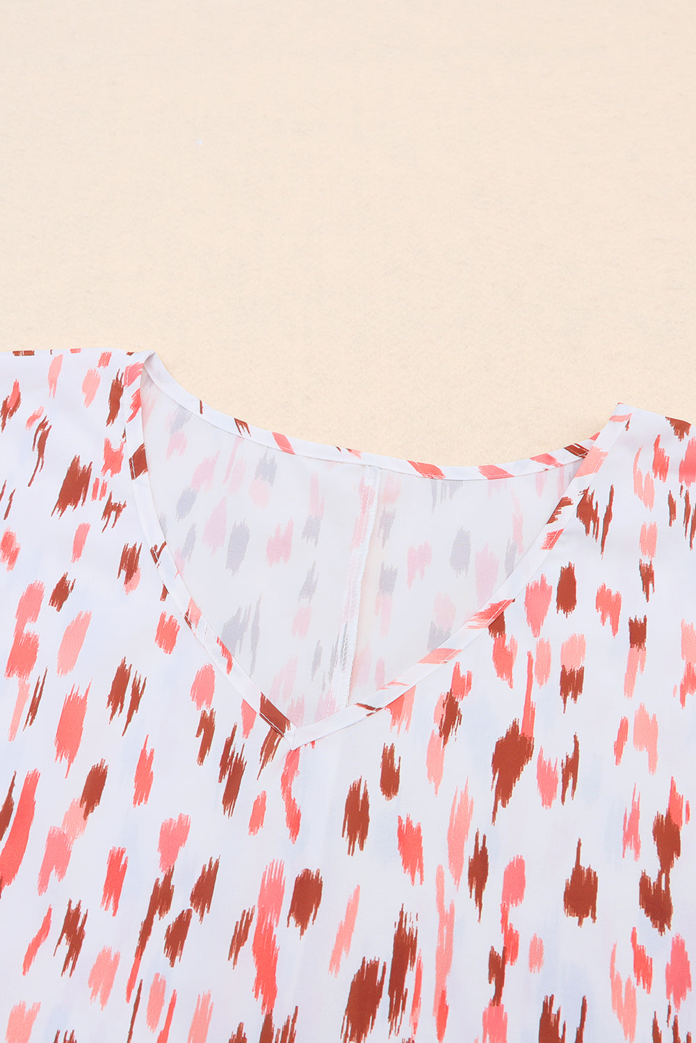 Pink Printed 3/4 Dolman Sleeve Plus Size Blouse - SELFTRITSS