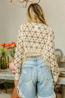 Dolman Sleeve Flower Crochet Lace Cover Up - SELFTRITSS   