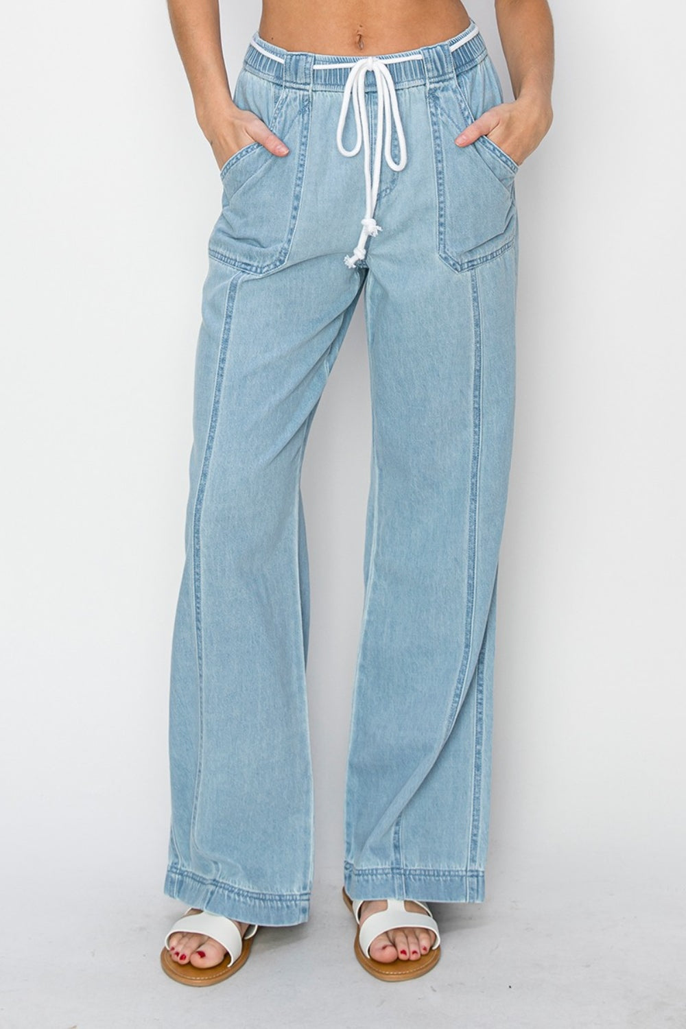 RISEN High Rise Straight Jeans - SELFTRITSS   