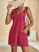 Full Size Scoop Neck Romper with Pockets - SELFTRITSS   