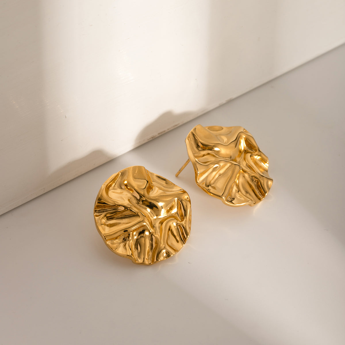 18K Gold-Plated Stud Earrings - SELFTRITSS   