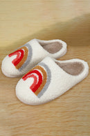 White Rainbow Plush Winter Home Slippers - SELFTRITSS