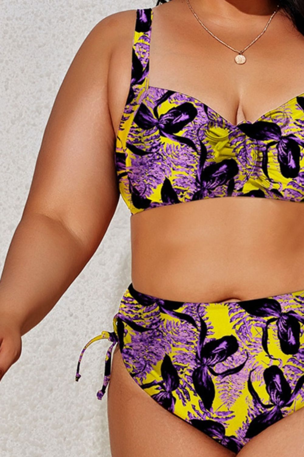 Plus Size Printed Wide Strap Two-Piece Swim Set - SELFTRITSS   