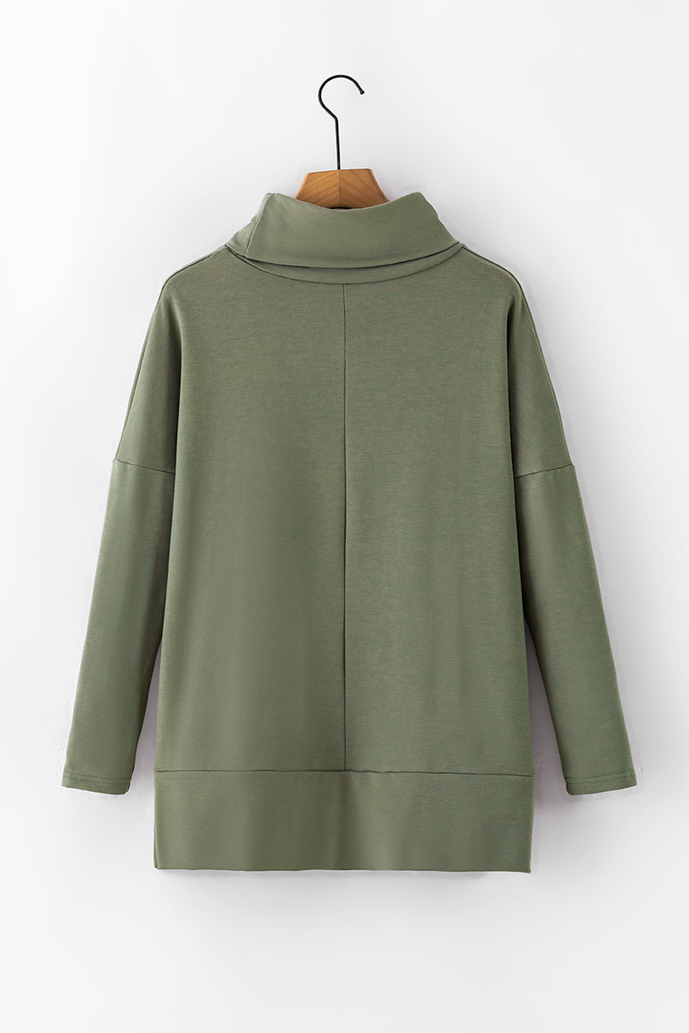 Jungle Green Cowl Neck Shift Tunic Top - SELFTRITSS   