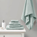 Spa Waffle 6-Piece Bath Towel Set [Certified], Aqua Blue - SELFTRITSS