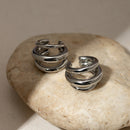 Stainless Steel Layered Cuff Earrings - SELFTRITSS