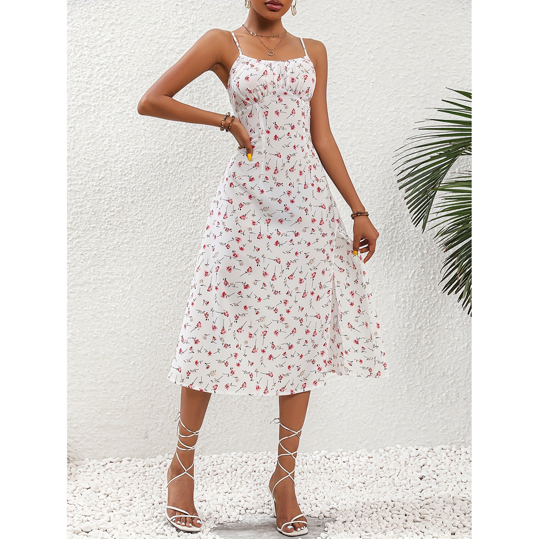 Polka Dot Print Suspender  Summer Casual Dress - SELFTRITSS   