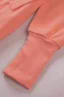 Orange Batwing Sleeve Pocketed Henley Hoodie - SELFTRITSS