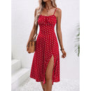 Polka Dot Print Suspender  Summer Casual Dress - SELFTRITSS   