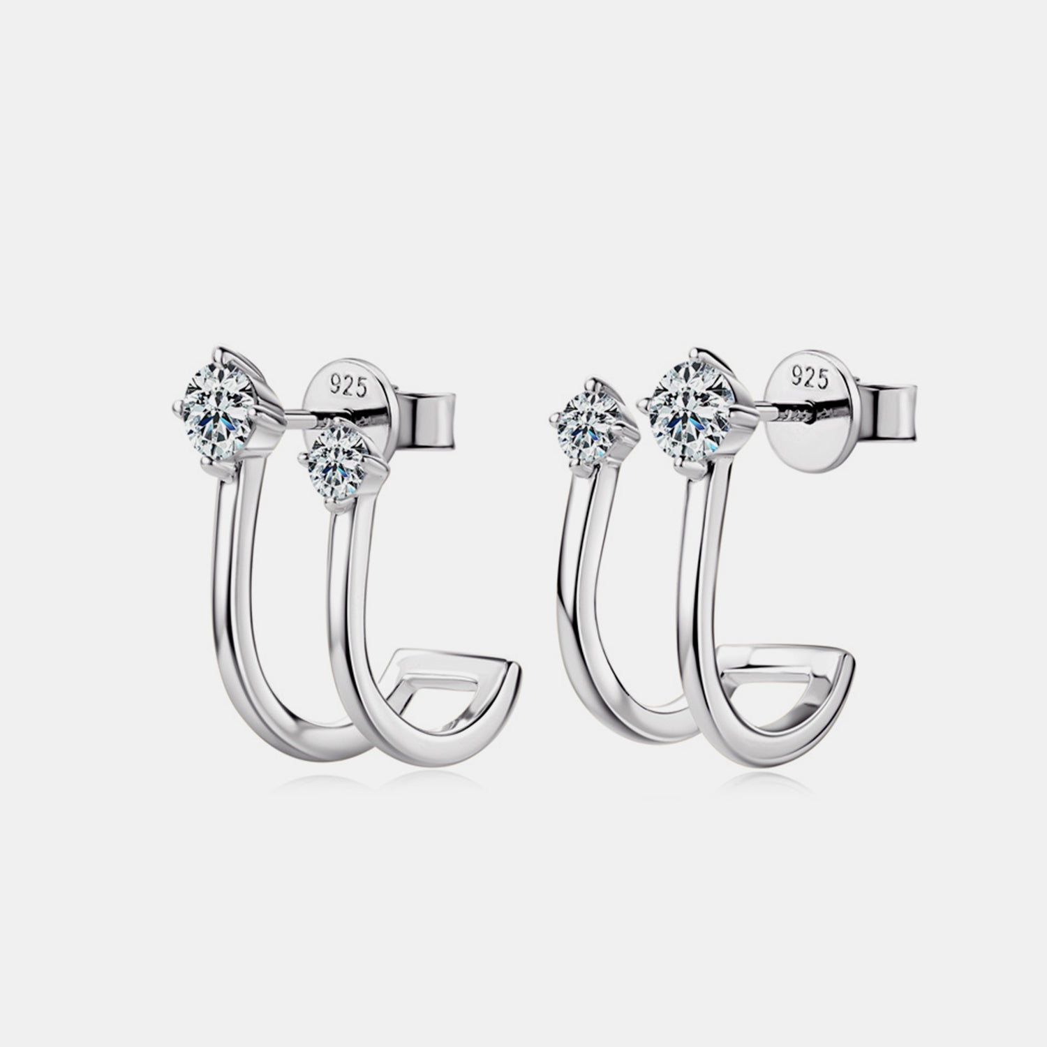 Moissanite 925 Sterling Silver C-Hoop Earrings - SELFTRITSS