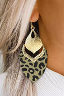 Leopard Hollow Out Leave Shape Drop Earrings - SELFTRITSS   