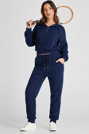 Drawstring Half Zip Hoodie and Joggers Active Set - SELFTRITSS   